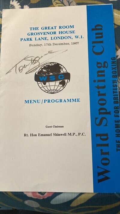 Tom Jones autographs (2) on event programme 1967