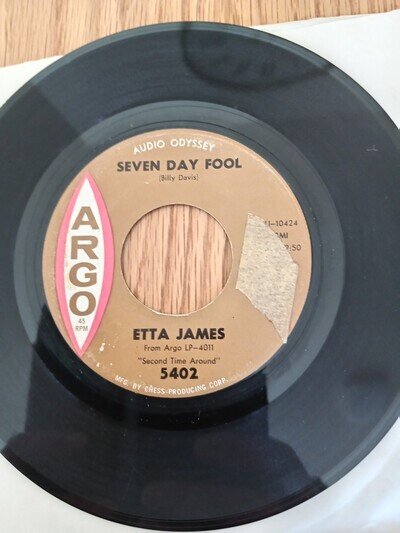 Etta James - Seven Day Fool. R&B, Northern Soul 45 Monster. VG Condition. Argo.