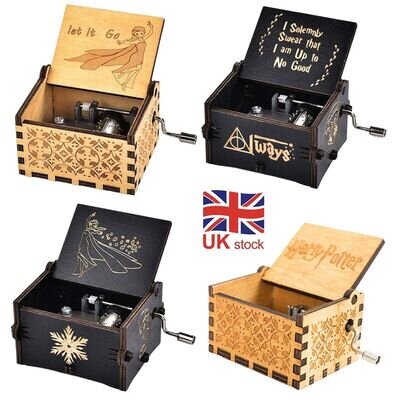 Harry Potter Music Box Engraved Wooden Music Box Musical Toys Hand Game Gift
