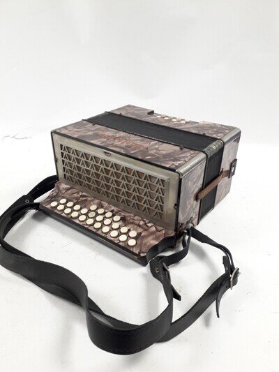 Vintage Hohner Club II Button Accordion With Straps - Original Design