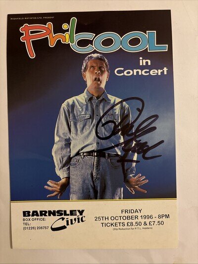 Phil Cool In Concert Hand Signed A5 Flyer Barnsley Civic Theatre 1996