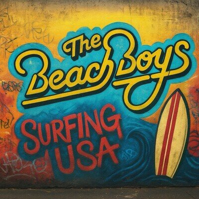 The Beach Boys Surfing USA Street Art Print (A3 Size) Poster