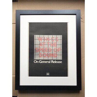 WINGS AT THE SPEED OF SOUND (FRAMED) POSTER SIZED original music press advert fr