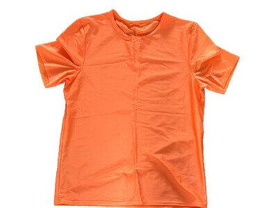 Size 5 Adult Large (UK 14) Orange S/S T-Shirt Nylon Lycra Dance USED Starlite