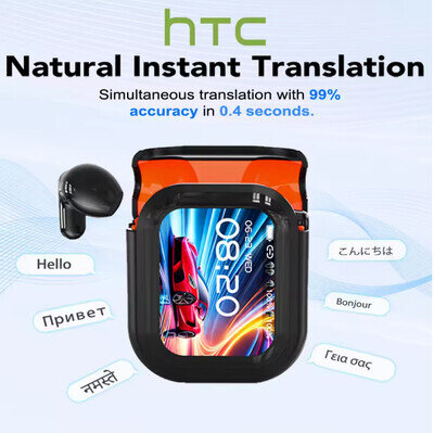 HTC NE20 Bluetooth 6.0 Wireless Earbuds OWS LCD Touch AI Translator Headphones