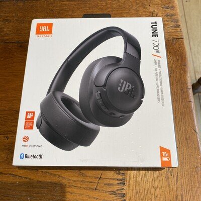JBL Tune 720BT Over-Ear Wireless Bluetooth Headphones Black Brand New Sealed
