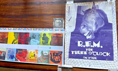 R.E.M THREE O'CLOCK RARE 1985 ORIG I.R.S. ON TOUR PROMO POSTER + MONSTER 1994