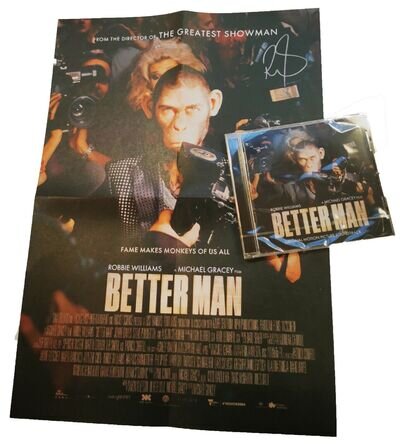 ROBBIE WILLIAMS - SIGNED Better Man Soundtrack CD and SIGNED POSTER New Unplayed