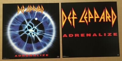 DEF LEPPARD 1992 VINTAGE Set of 2 DOUBLE SIDED PROMO POSTER FLAT 4 Adrenalize CD