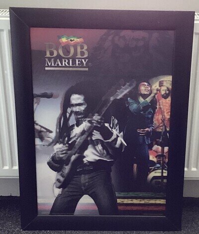 3D Poster Of Bob Marley In Frame, (31” High, 23” Wide in Frame)