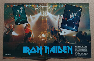 IRON MAIDEN - 2-page UK magazine poster 1982