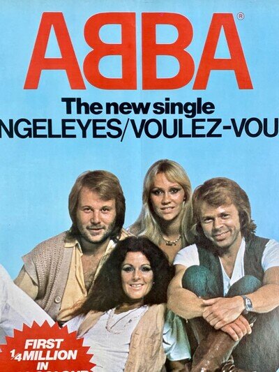 ABBA original 1979 POSTER ADVERT VOULEZ-VOUS Epic ANGELEYES Epic