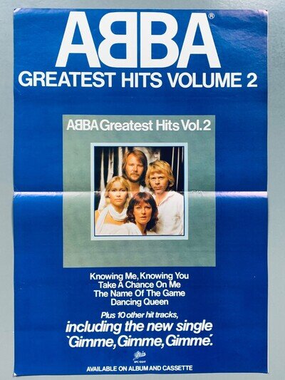 ABBA original 1979 POSTER ADVERT GREATEST HITS VOLUME 2 Epic