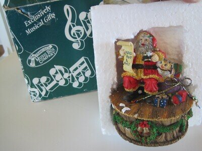 San Francisco Music Box Company Santa W/ List We Wish You A Merry Christmas
