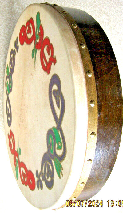 BODRHAN, LARGE, NEW Condition 46cm X 9cm ( 16" X 3.5" ) 3 Drum Tools