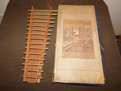 VINTAGE ANTIQUE MUSIC INSTRUMENT ZELLOPHONE XYLOPHONE in BOX