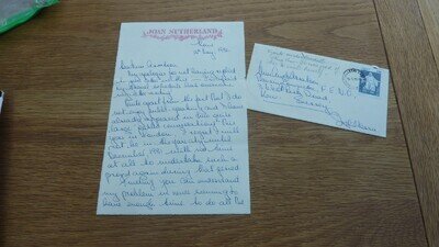 1980 ORIGINAL HAND WRITTEN SIGNED LETTER DAME JOAN SUTHERLAND OPERA + ENVELOPE