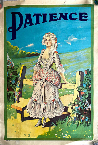 Patience Gilbert & Sullivan opera theatre poster 1910-20 Stafford & Co Ltd