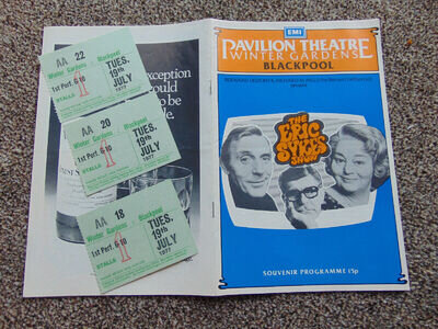 Eric Sykes Show programme & ticket stubs (1977 Blackpool, Hattie Jacques)