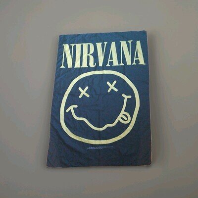 Vintage 1995 NIRVANA SMILEY SILK FABRIC POSTER FLAG