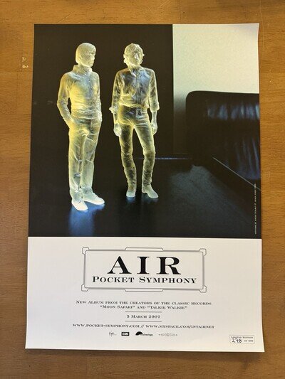 RARE ORIGINAL 38x25 cm RECORD STORE GLOSSY PROMOTIONAL POSTER - AIR (2007)