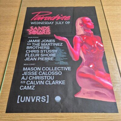PARADISE - JAMIE JONES @ UNVRS IBIZA 2025 - IBIZA CLUB POSTERS - DJ MUSIC