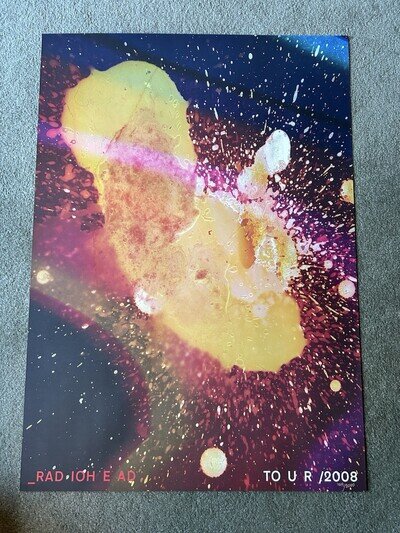 Radiohead Tour Poster 2008 In Rainbows Numbered 1019/2000 Measures 23.5x33