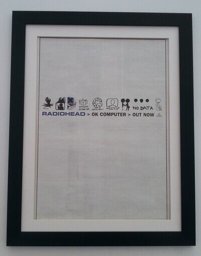 RADIOHEAD*OK Computer*1997*ORIGINAL*POSTER*AD*FRAMED*FAST WORLD SHIP