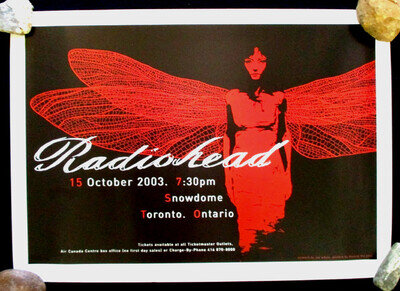 RADIOHEAD Poster, Snowdome, Toronto, 15 October 2003, 19"x 28" Art by Joe Whyte