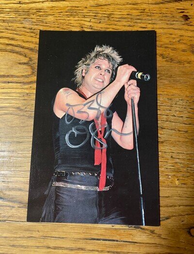 Ozzy Osbourne/ Autograph/ Vintage Postcard/ Circa 1984/ Bark At The Moon/ Signed