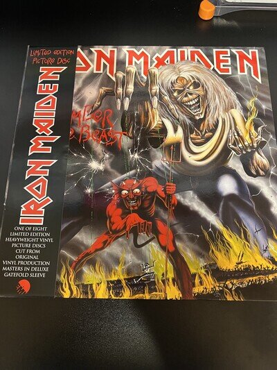 IRON MAIDEN "THE NUMBER OF THE BEAST" AWESOME LIMITED EDITION LP VINYL PICTURE D
