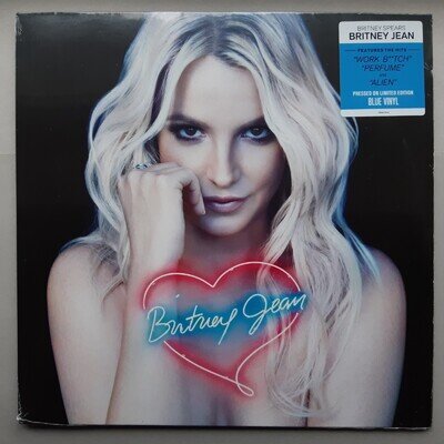 Britney Spears Britney Jean LP Blue Vinyl New Factory Sealed + Promo Sticker