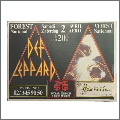 Def Leppard Forest National Brussels 1988 Concert Poster (Belgium)