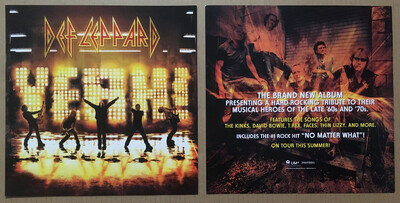 DEF LEPPARD Rare 2006 DOUBLE SIDED PROMO POSTER FLAT for Yeah CD MINT 12x12 USA