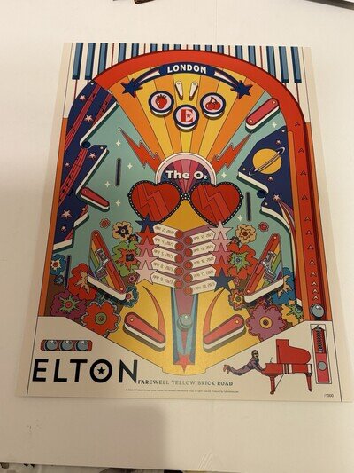 Elton John Farewell Yellow Brick Road April 2023 London O2 Arena Poster /1000