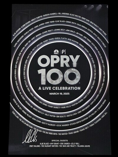 Luke Combs Signed Autographed 11x17 Opry 100 Country Poster Beckett Authentic