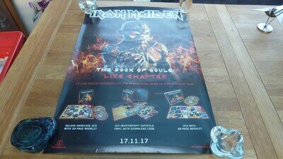 2017 ORIGINAL UK IRON MAIDEN PROMO POSTER BOOK OF SOULS LIVE CHAPTER 30 X 20"