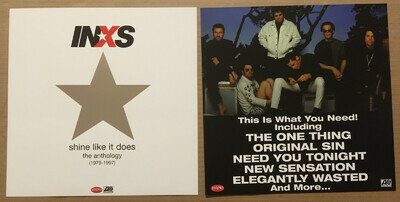 Michael Hutchence INXS Rare 2001 SET 2 DOUBLE SIDED PROMO POSTER FLAT of 2001 CD