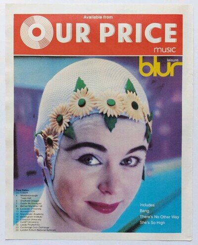 BLUR - Leisure Our Price - Original Music Press Advert Poster From 1991