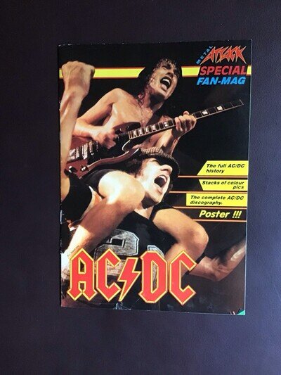AC/DC Metal Attack Special Fan Magazine- with Bon Scott Poster