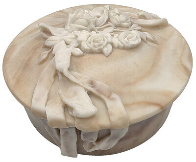 Large Music Box w/ 3D Rose Bouquet & Ribbon on Top Lid