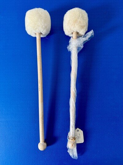 RARE! Pair Of NOS Vintage WFL 330 Ludwig Scotch Bass Stick Lamb Wool Ball Mallet