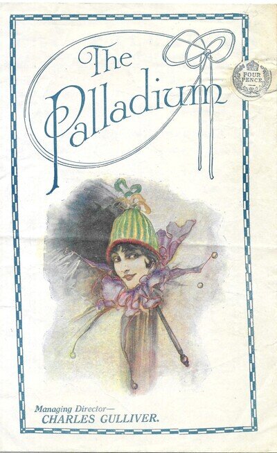 1919 LONDON PALLADIUM VARIETY THEATRE PROG. HETTY KING, ALBERT WHELAN + OTHERS.