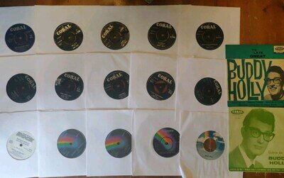 Bundle of 17 7" Singles by Buddy Holly