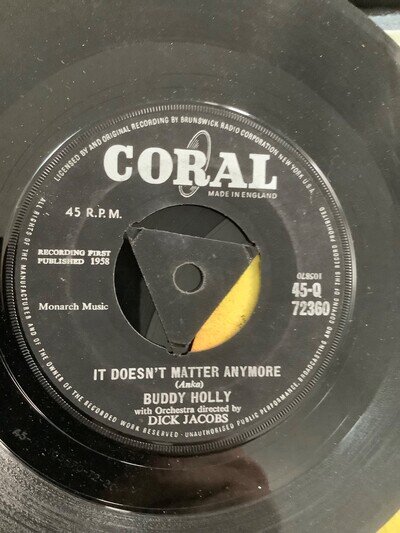 Buddy Holly. . Raining in my heart. …It doesn’t matter anymore 7” Coral 1958