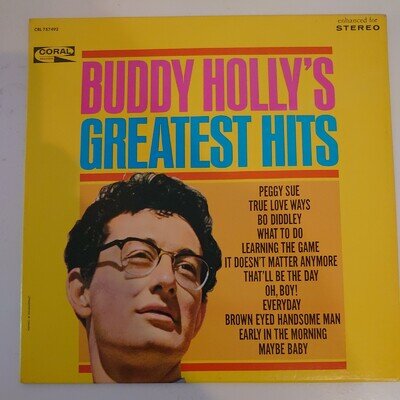 Buddy Holly's *Greatest Hits*VINYL LP RECORD CORAL RECORDS 757492 NM 1967☆