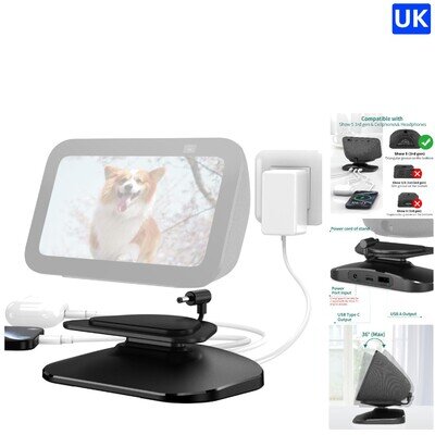 Elegant Charging Stand for Show 5 3rd Gen with USB-C Ports - Adjustable View