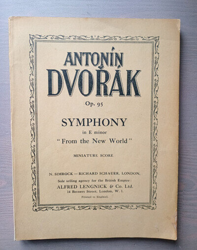 Dvorak symphony no.9 "New world" miniature study score