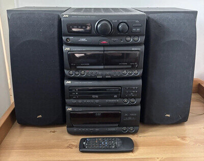 VINTAGE 1990'S JVC COMPACT COMPONENT HI-FI SYSTEM DX-MX90BK - VGC