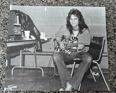 Eddie Van Halen - Black & White Mini-Poster / Picture 1986 - RARE